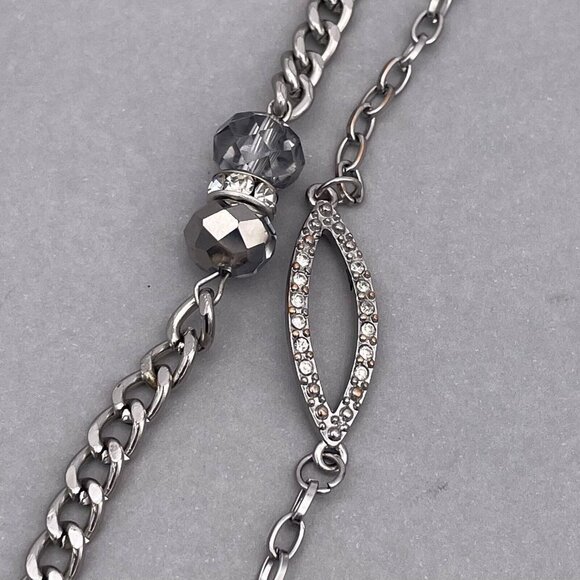 Simply Vera by Vera Wang Faceted Beaded Rhinestone Station Chain Necklace - Picture 5 of 6